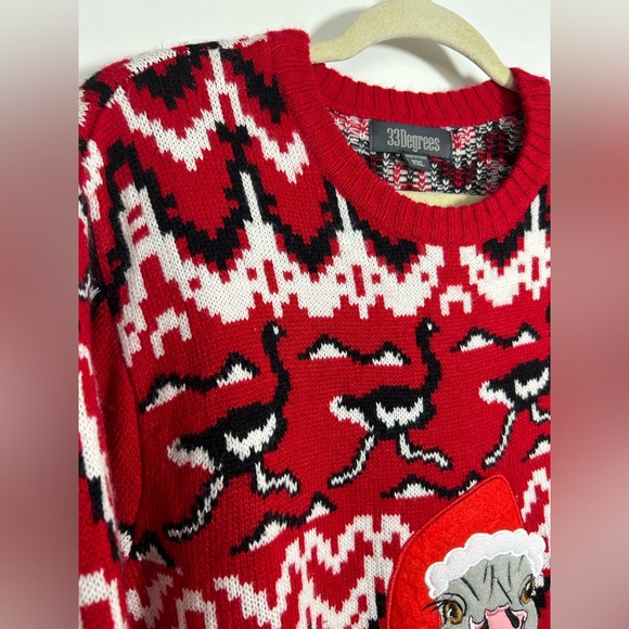 Plus size Christmas sweater, Ostrich Santa - Picture 4 of 9